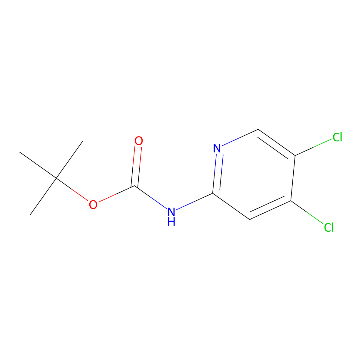tert-butyl N-(4,5-dichloropyridin-2-yl)carbamate molecular structure, CAS 1824281-38-0