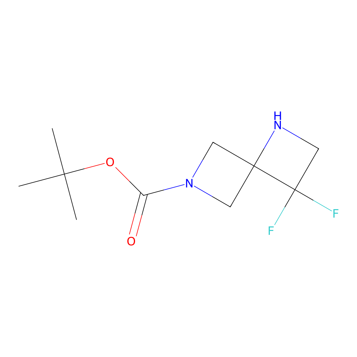 tert-Butyl 3,3-difluoro-1,6-diazaspiro[3.3]heptane-6-carboxylate molecular structure, CAS 1824282-18-9