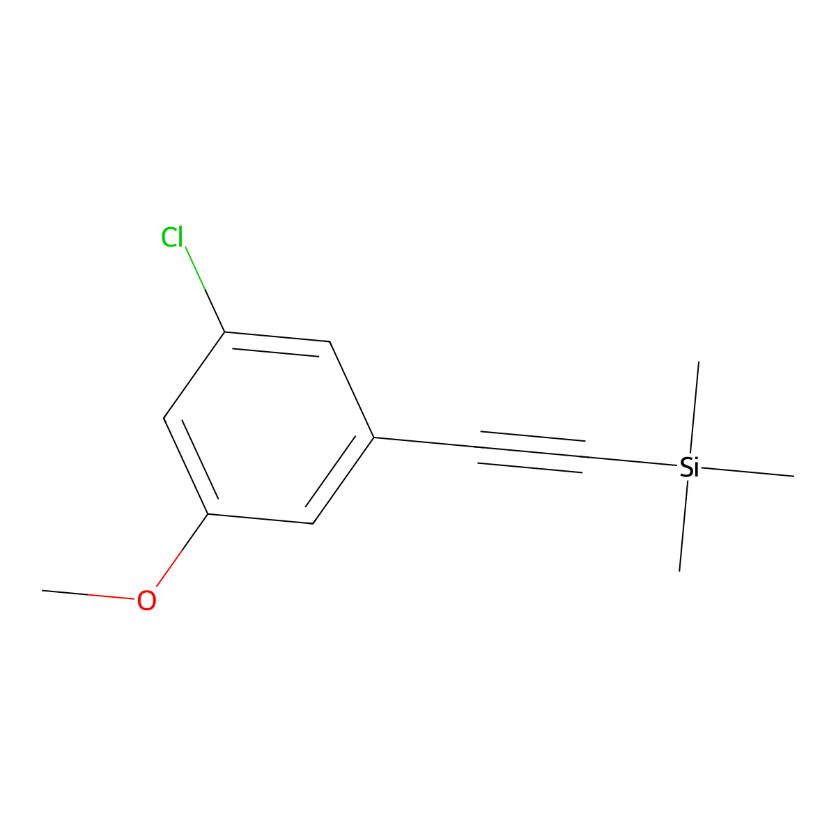 ((3-Chloro-5-methoxyphenyl)ethynyl)trimethylsilane molecular structure, CAS 1824282-63-4