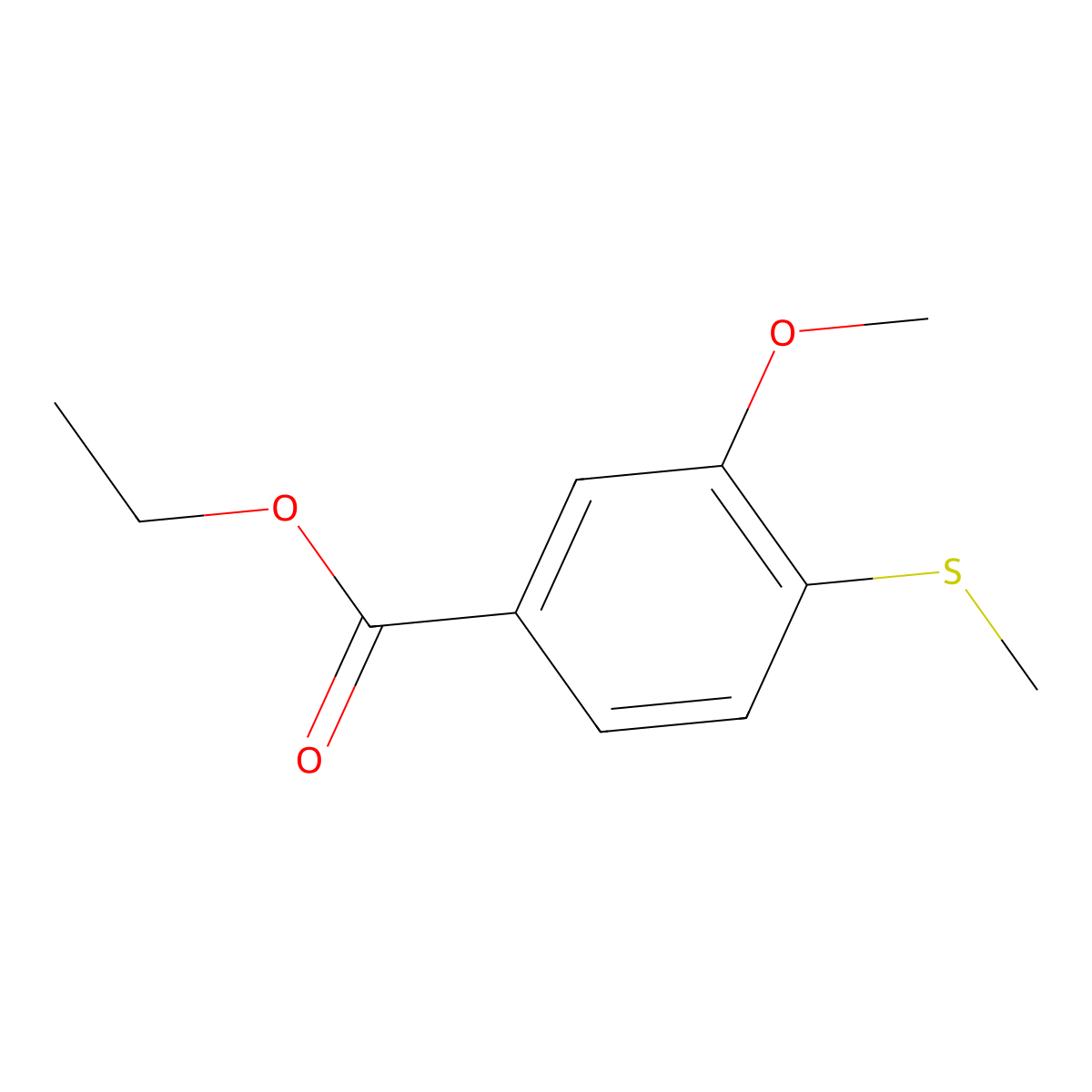 Ethyl 3-methoxy-4-(methylthio)benzoate molecular structure, CAS 1824282-70-3
