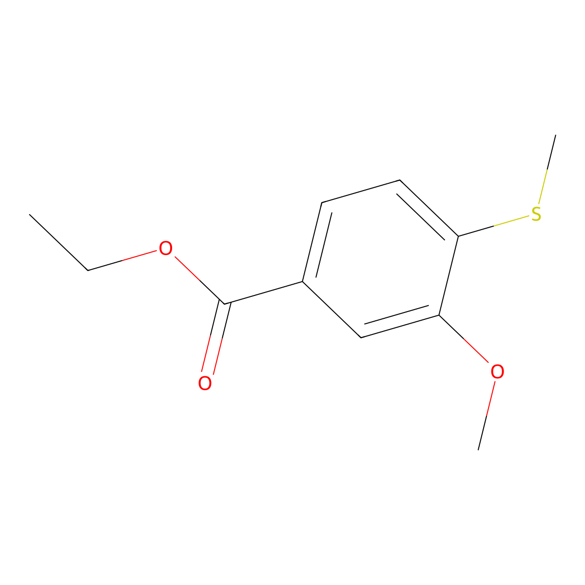 Ethyl 3-methoxy-4-(methylthio)benzoate molecular structure, CAS 1824282-70-3