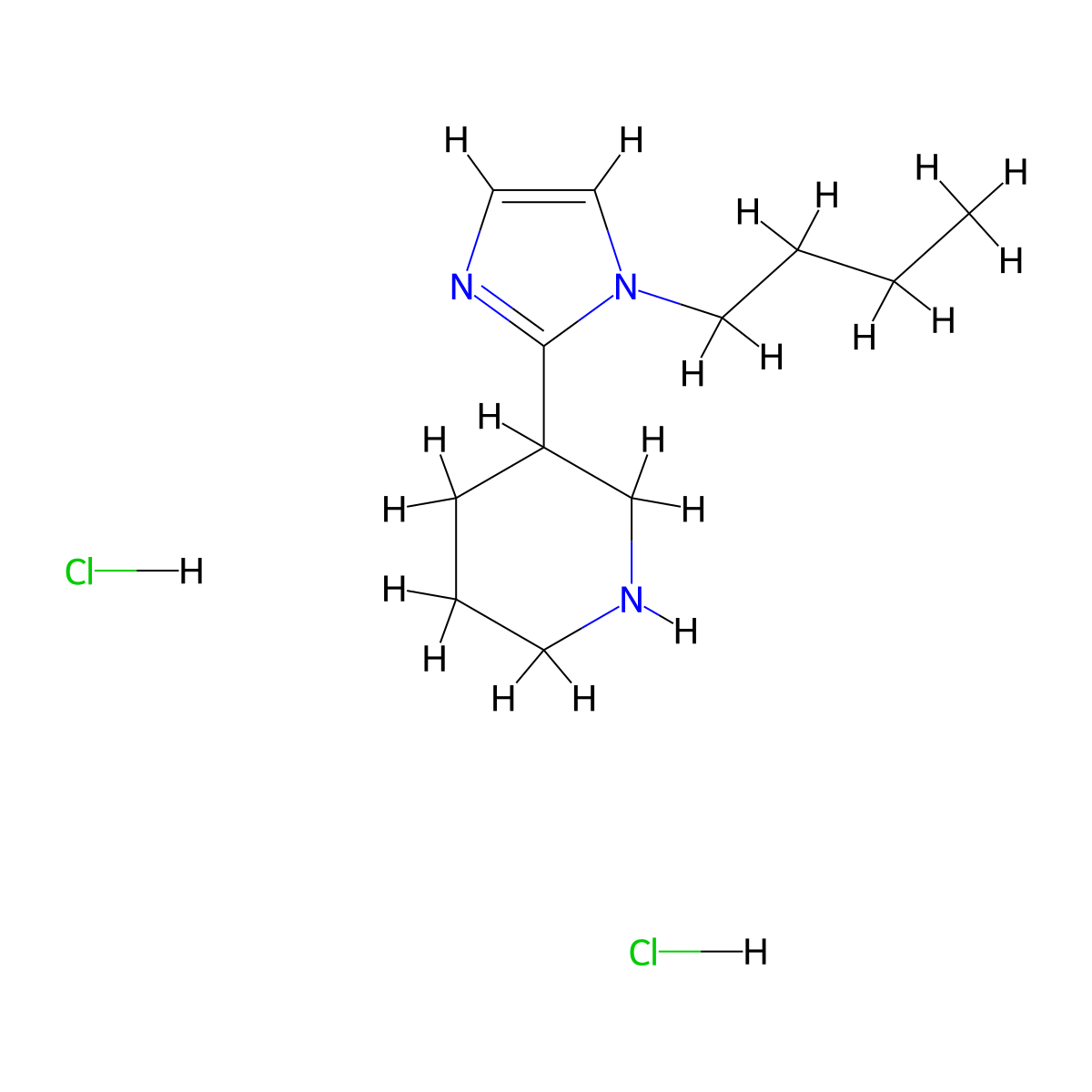 3-(1-butyl-1H-imidazol-2-yl)piperidine dihydrochloride molecular structure, CAS 1824283-90-0