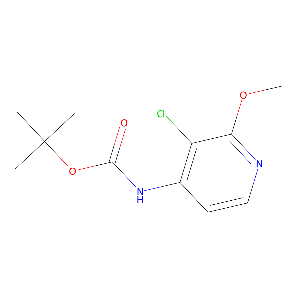 (3-Chloro-2-methoxy-pyridin-4-yl)-carbamic acid tert-butyl ester molecular structure, CAS 1824284-24-3
