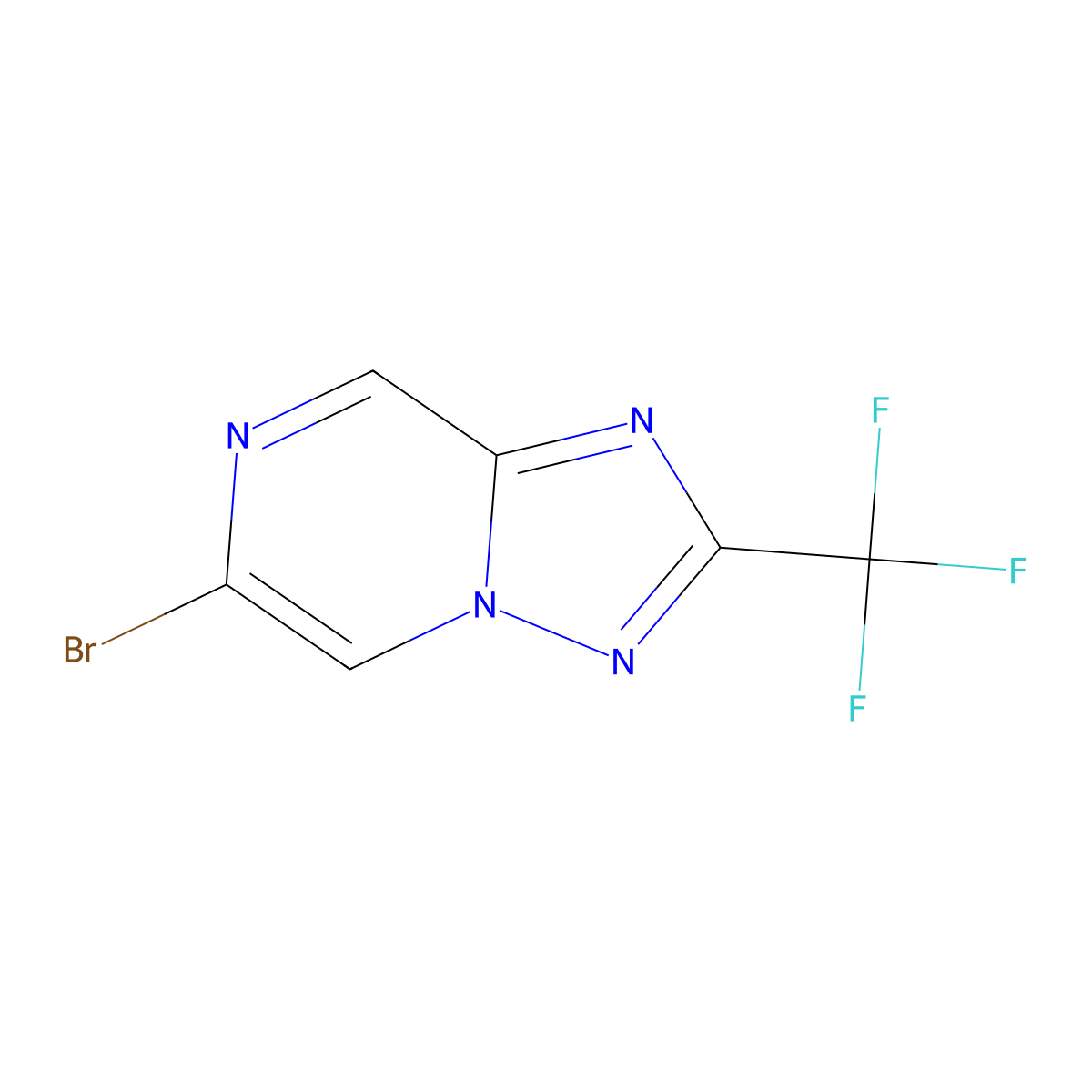 6-Bromo-2-(trifluoromethyl)-[1,2,4]triazolo[1,5-a]pyrazine molecular structure, CAS 1824284-78-7