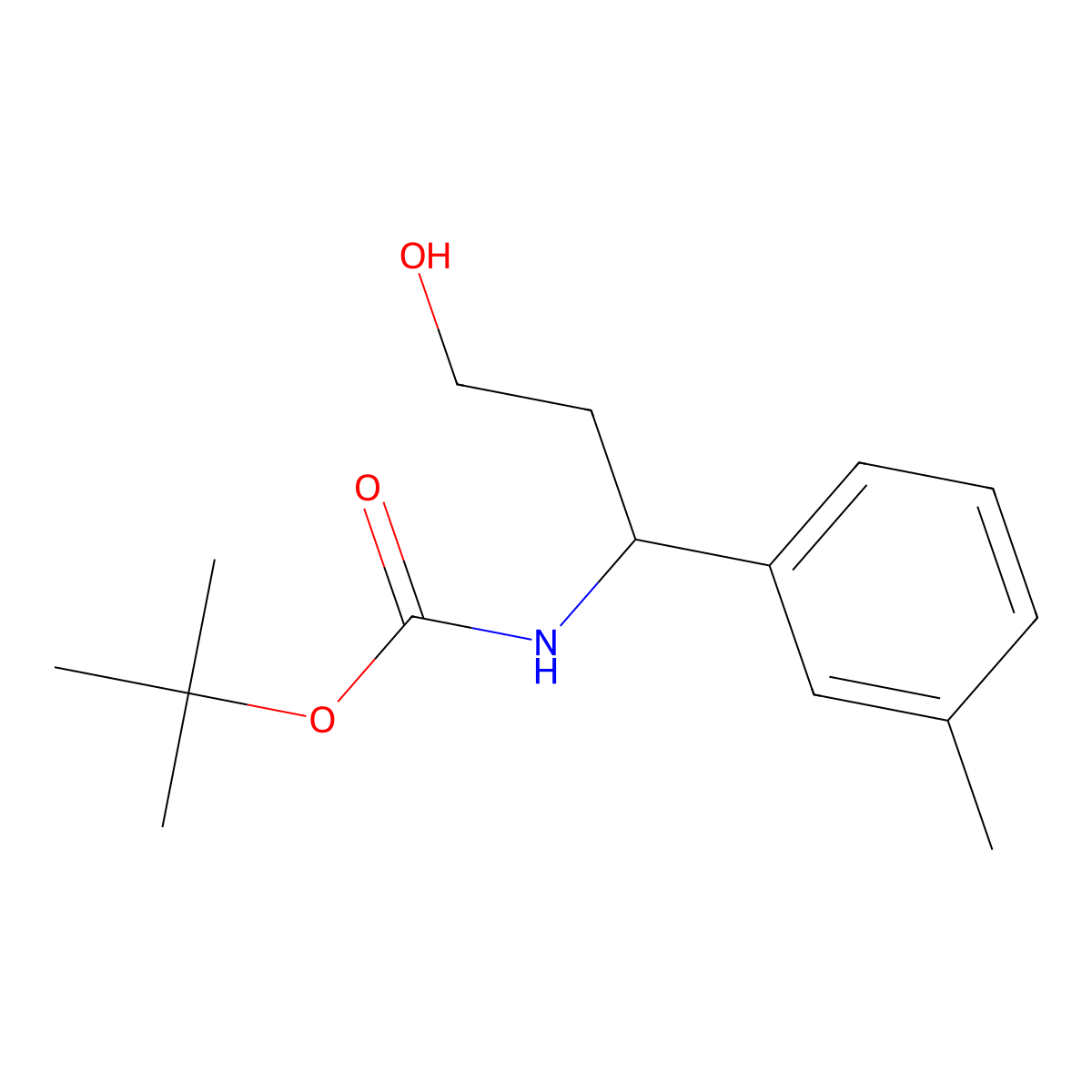 tert-butyl N-[3-hydroxy-1-(3-methylphenyl)propyl]carbamate molecular structure, CAS 1824285-12-2