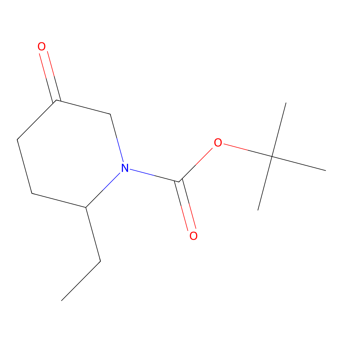 Tert-butyl 2-ethyl-5-oxopiperidine-1-carboxylate molecular structure, CAS 1824285-65-5