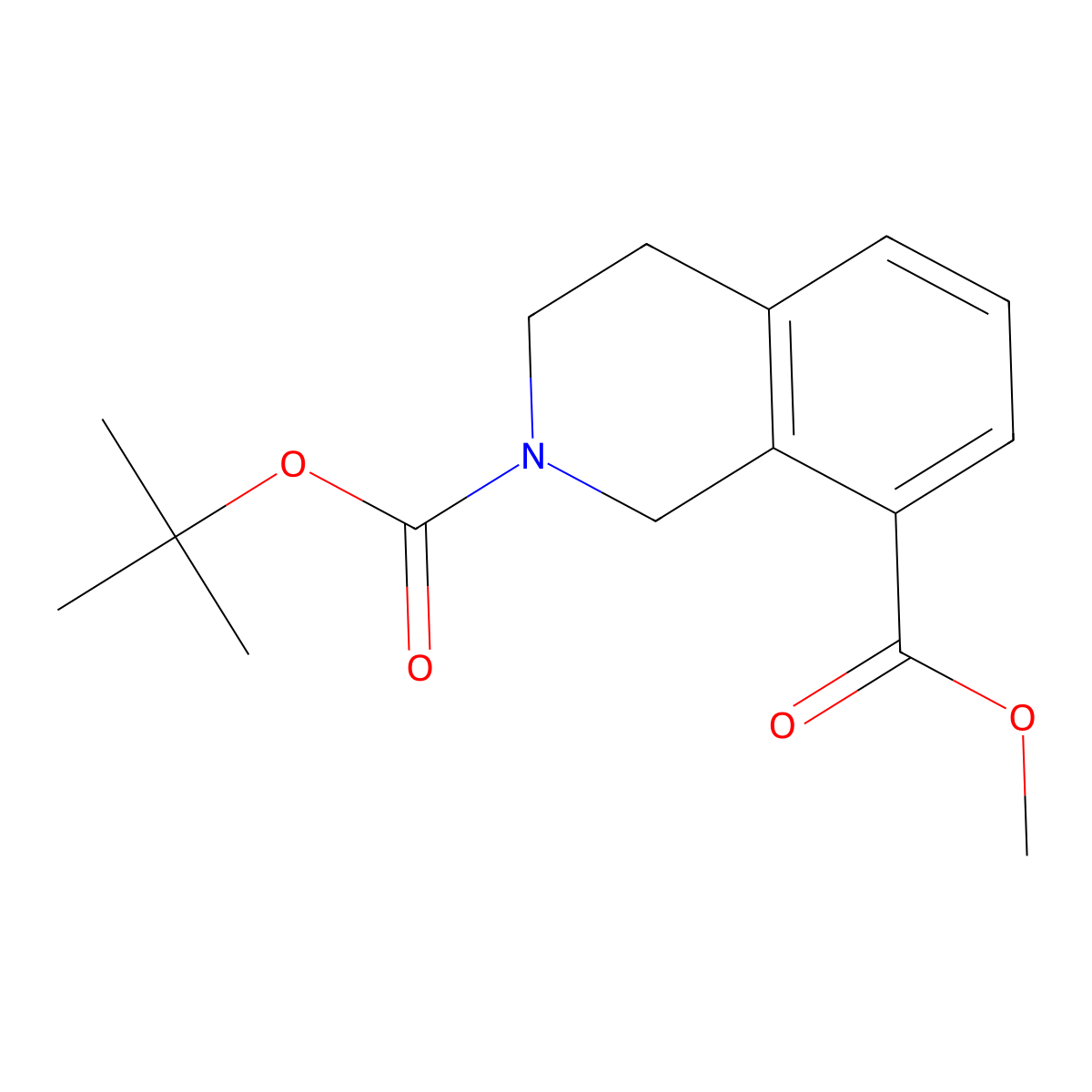 2-tert-Butyl 8-methyl 3,4-dihydroisoquinoline-2,8(1H)-dicarboxylate molecular structure, CAS 1824285-72-4