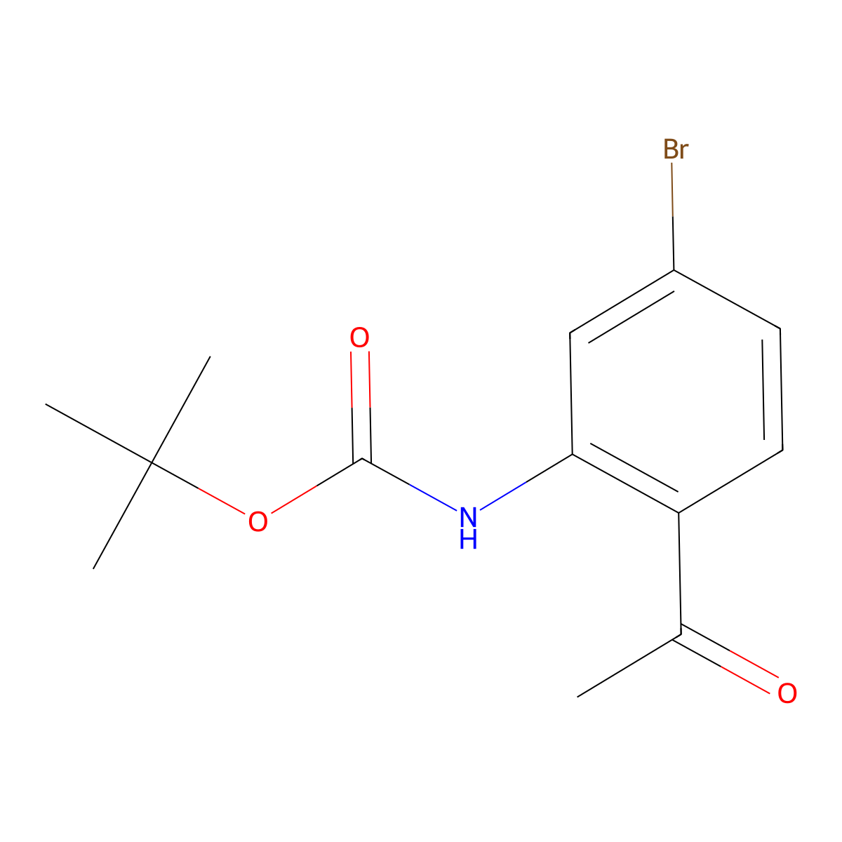 tert-butyl N-(2-acetyl-5-bromophenyl)carbamate molecular structure, CAS 1824285-78-0