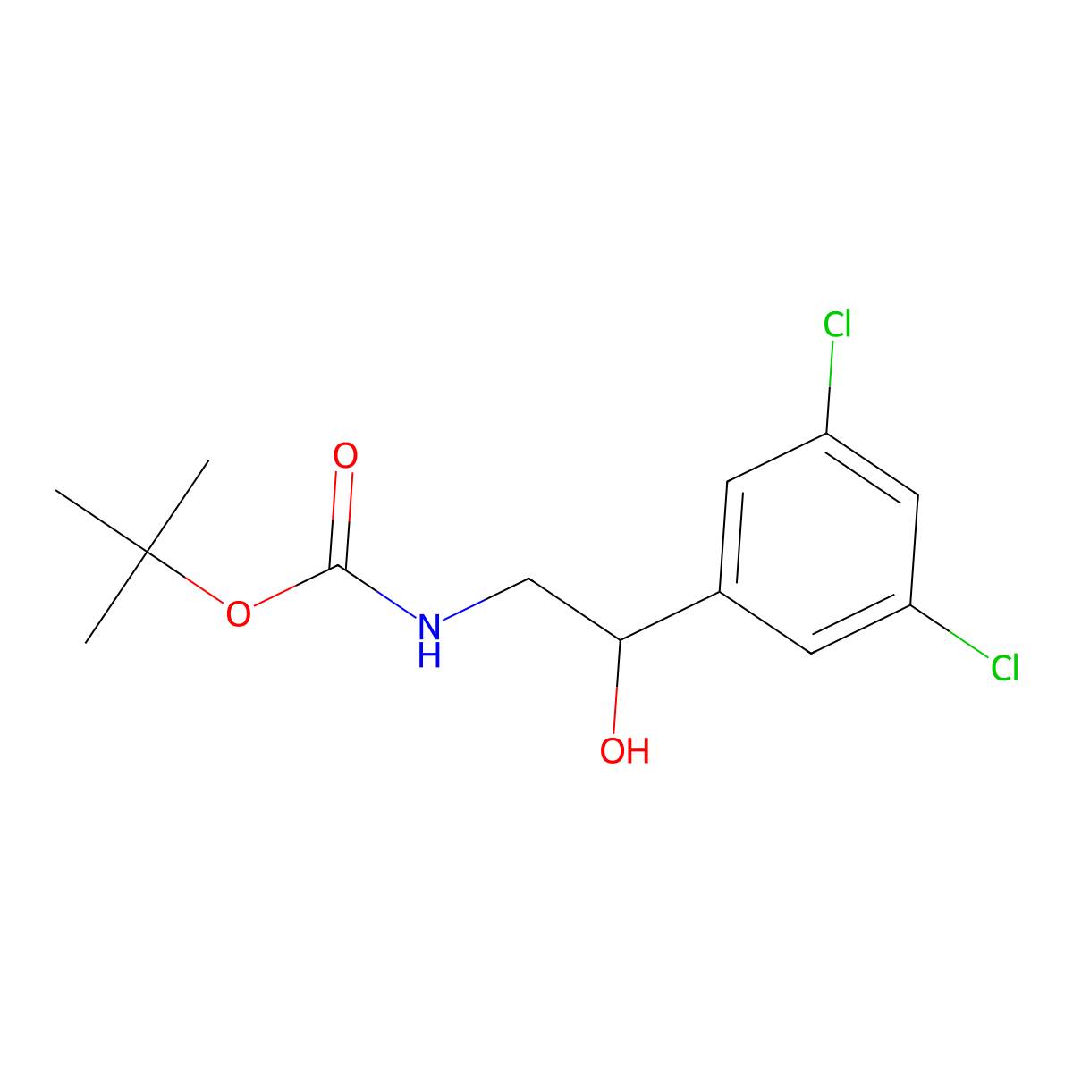 tert-butyl N-[2-(3,5-dichlorophenyl)-2-hydroxyethyl]carbamate molecular structure, CAS 1824286-07-8