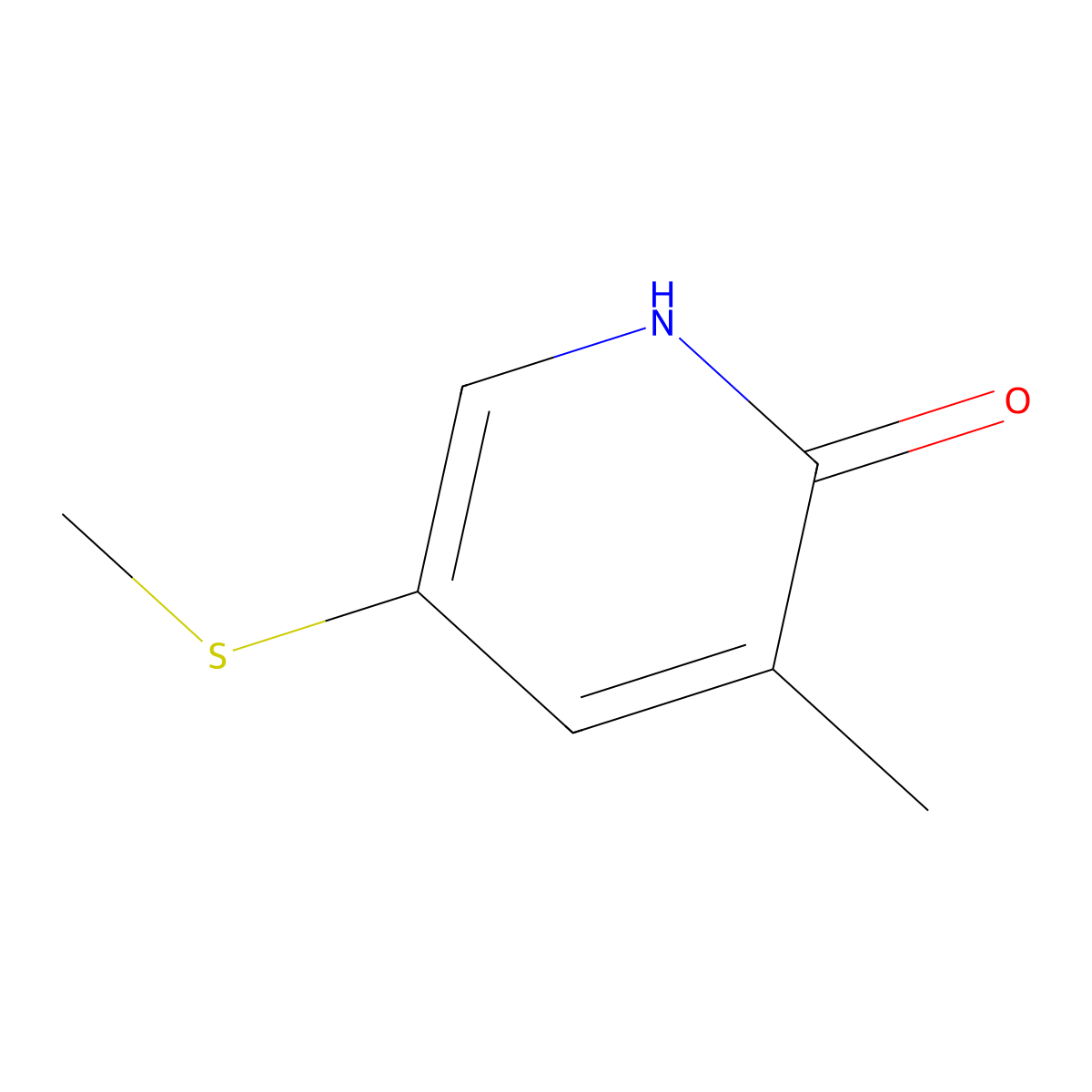 3-Methyl-5-(methylthio)pyridin-2(1H)-one molecular structure, CAS 1824286-82-9