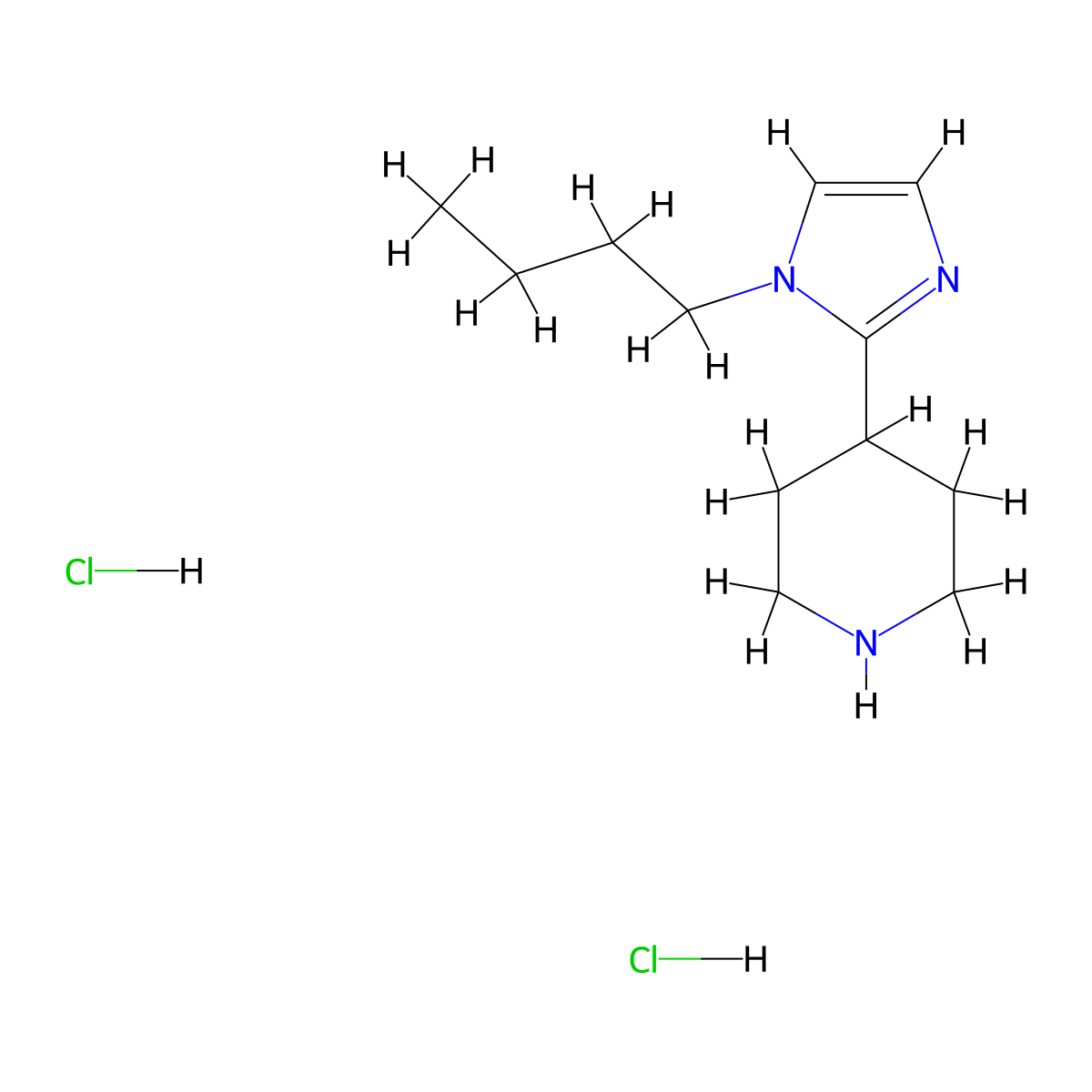 4-(1-butyl-1H-imidazol-2-yl)piperidine dihydrochloride molecular structure, CAS 1824287-40-2