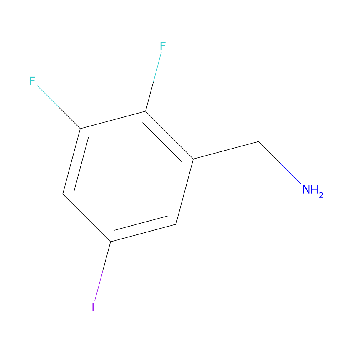 (2,3-Difluoro-5-iodophenyl)methanamine molecular structure, CAS 1824288-03-0
