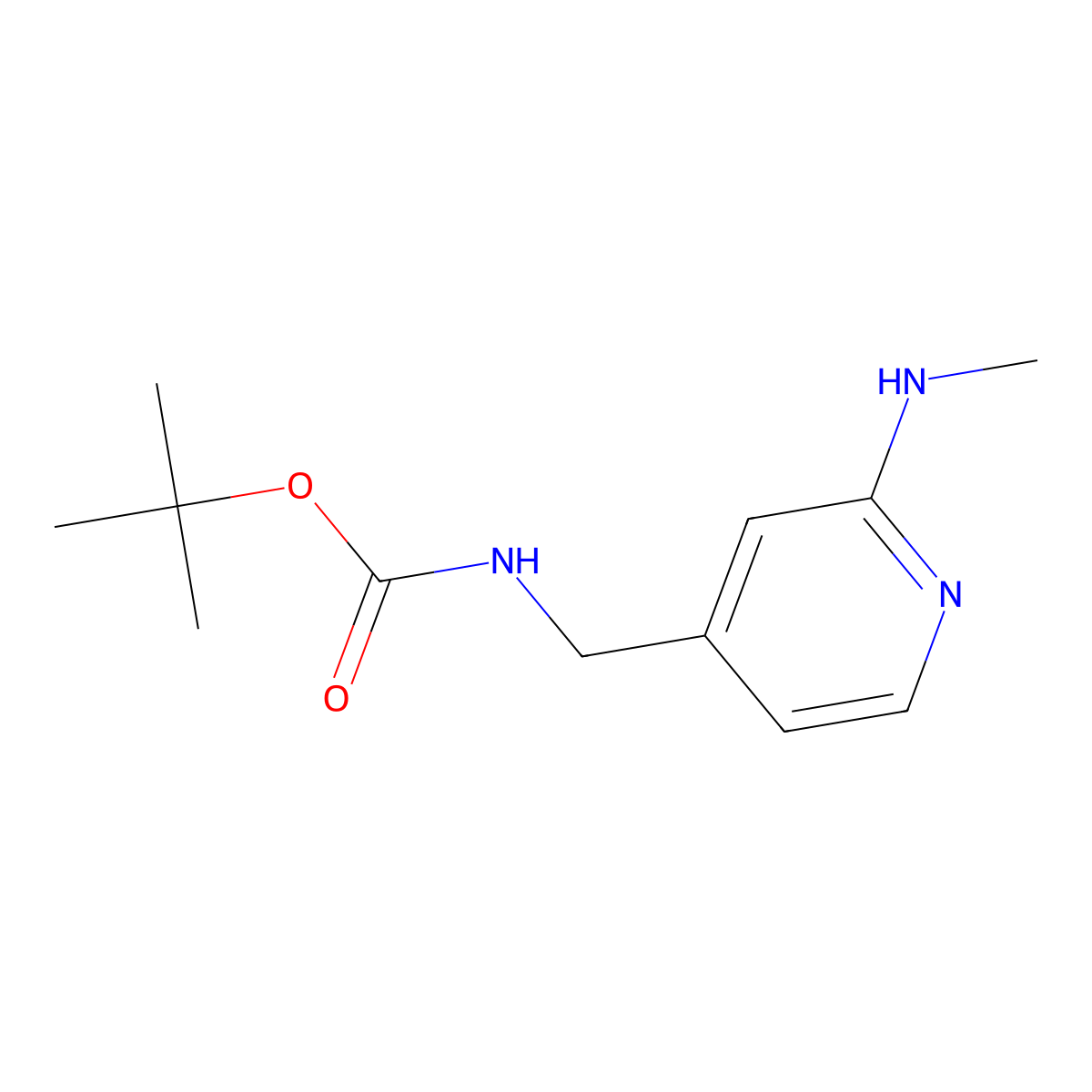 tert-butyl N-((2-(methylamino)pyridin-4-yl)methyl)carbamate molecular structure, CAS 1824288-43-8