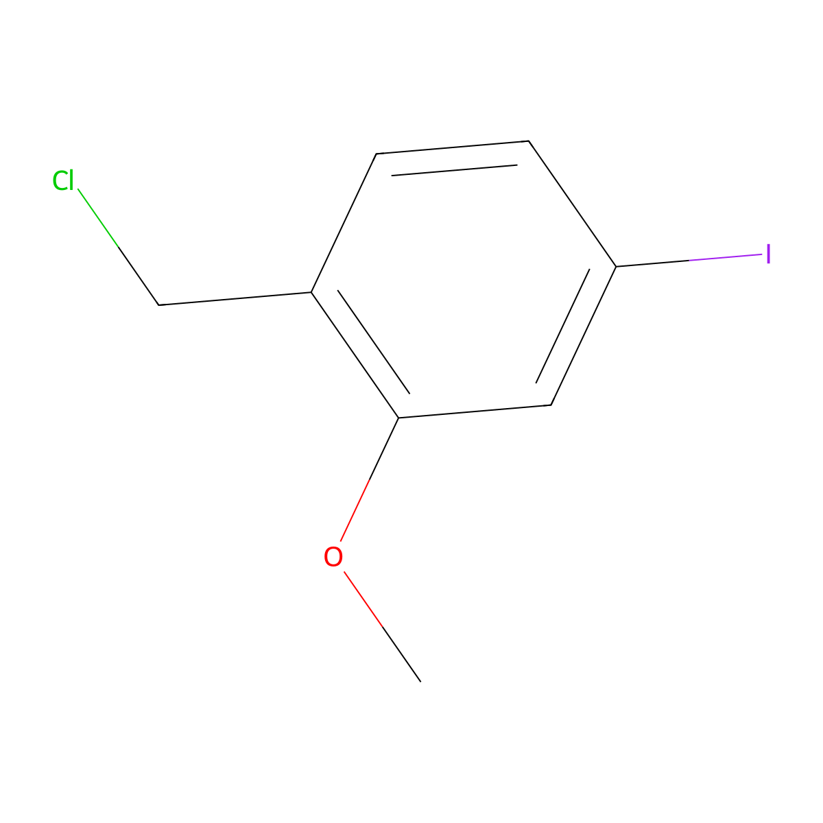 1-(Chloromethyl)-4-iodo-2-methoxybenzene molecular structure, CAS 1824288-53-0