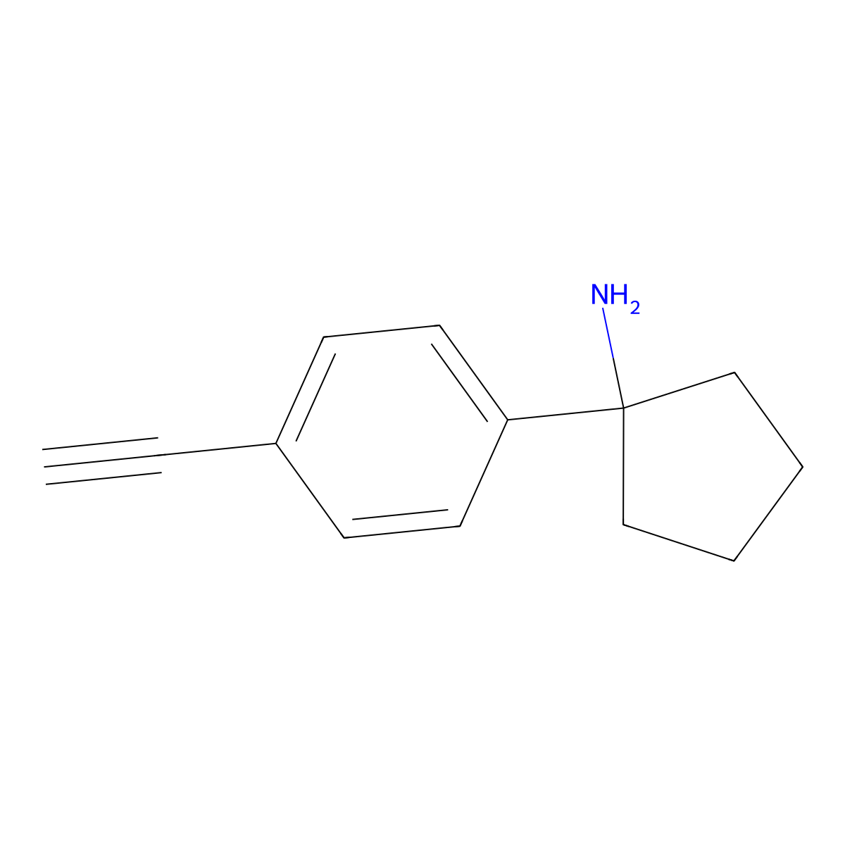 1-(4-Ethynylphenyl)cyclopentan-1-amine molecular structure, CAS 1824289-01-1