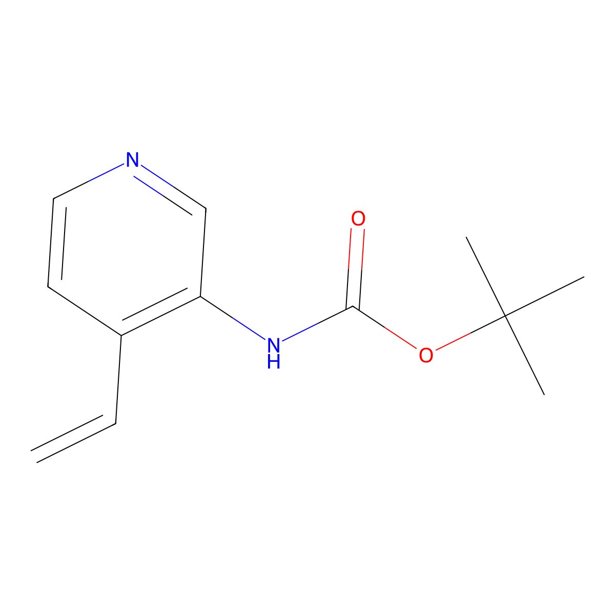 tert-Butyl (4-vinylpyridin-3-yl)carbamate molecular structure, CAS 1824290-45-0