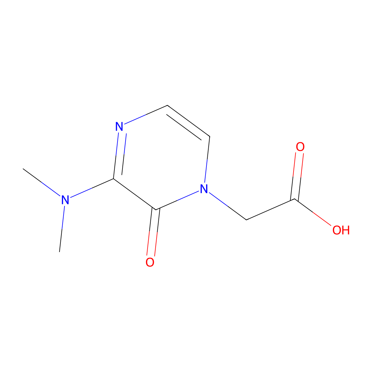 2-(3-(Dimethylamino)-2-oxopyrazin-1(2H)-yl)acetic acid molecular structure, CAS 1824293-16-4
