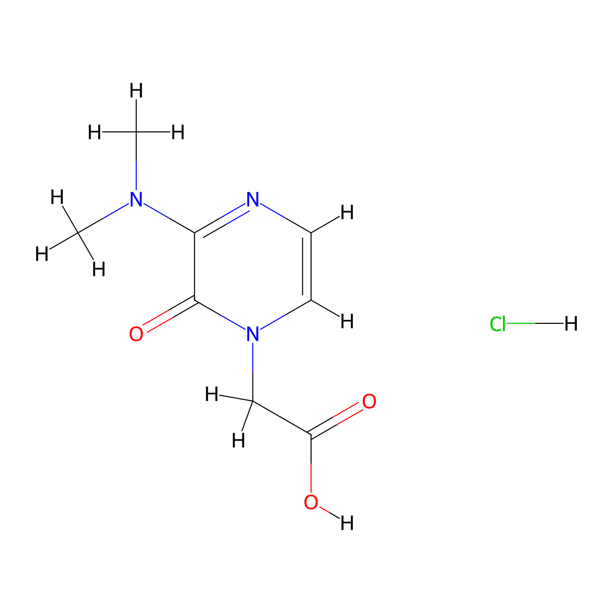 2-(3-(Dimethylamino)-2-oxopyrazin-1(2H)-YL)acetic acid hydrochloride molecular structure, CAS 1824293-17-5
