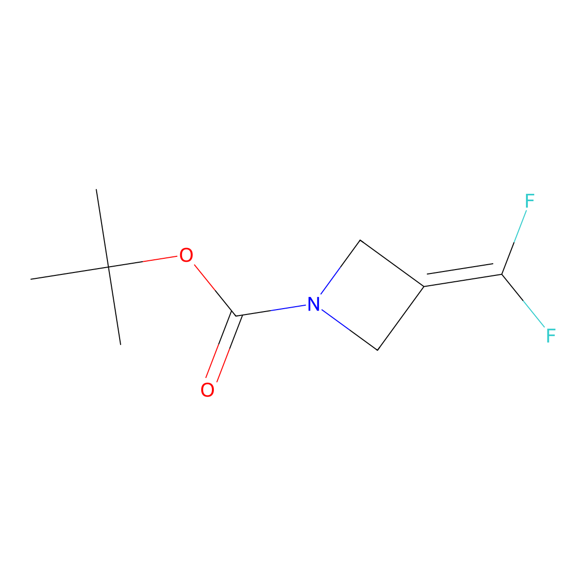Tert-butyl 3-(difluoromethylidene)azetidine-1-carboxylate molecular structure, CAS 1824293-92-6