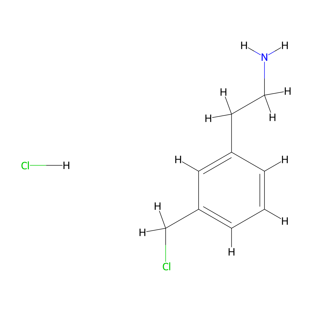 2-[3-(Chloromethyl)phenyl]ethan-1-amine hydrochloride molecular structure, CAS 1824293-97-1
