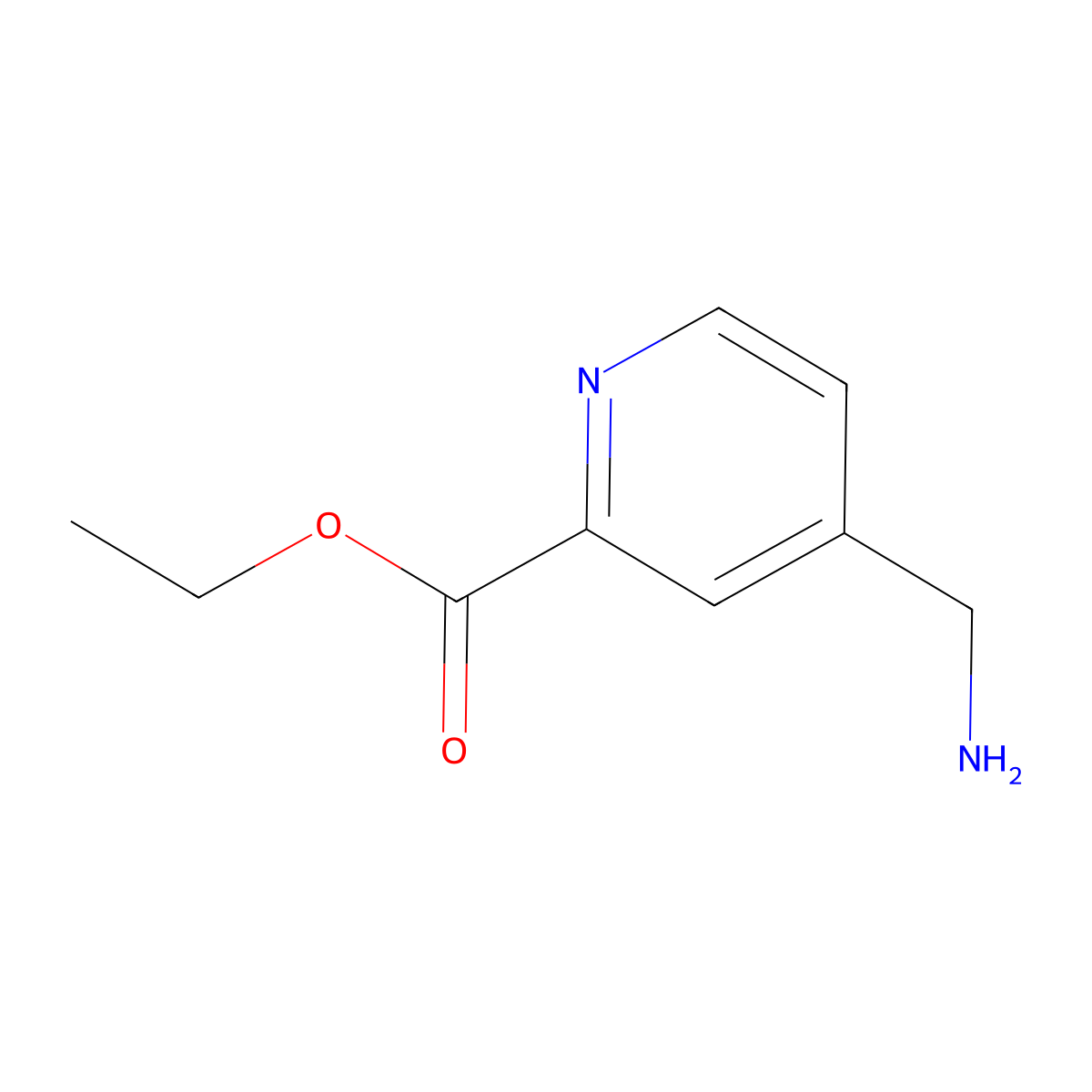 Ethyl 4-(aminomethyl)pyridine-2-carboxylate molecular structure, CAS 1824296-20-9