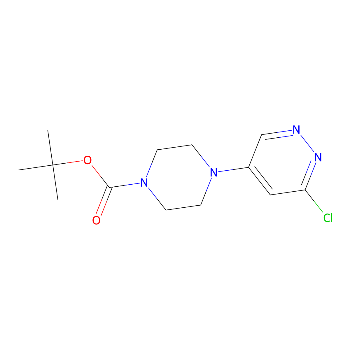 Tert-butyl 4-(6-chloropyridazin-4-yl)piperazine-1-carboxylate molecular structure, CAS 1824297-27-9
