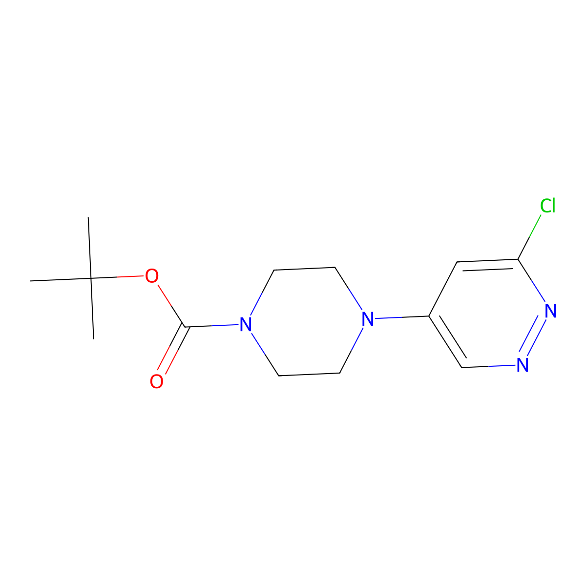 Tert-butyl 4-(6-chloropyridazin-4-yl)piperazine-1-carboxylate molecular structure, CAS 1824297-27-9
