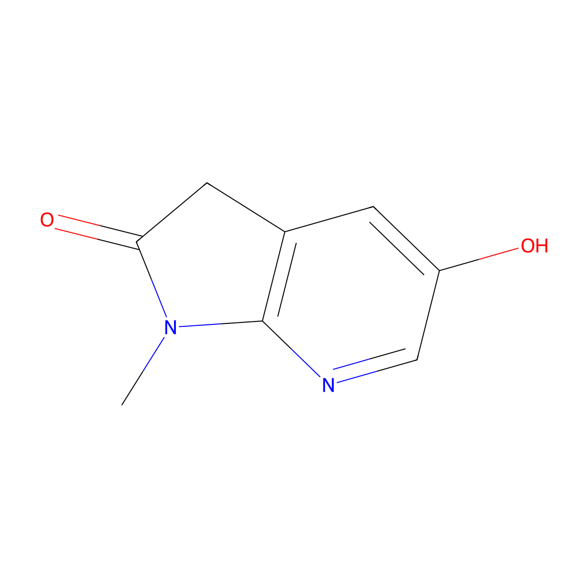 5-hydroxy-1-methyl-1H,2H,3H-pyrrolo[2,3-b]pyridin-2-one molecular structure, CAS 1824297-73-5