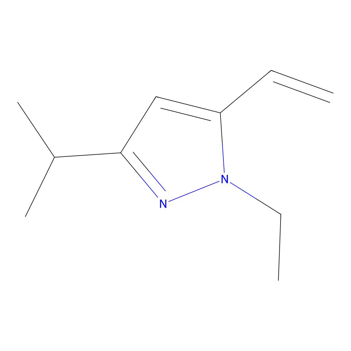 1-Ethyl-3-isopropyl-5-vinyl-1H-pyrazole molecular structure, CAS 1824298-10-3