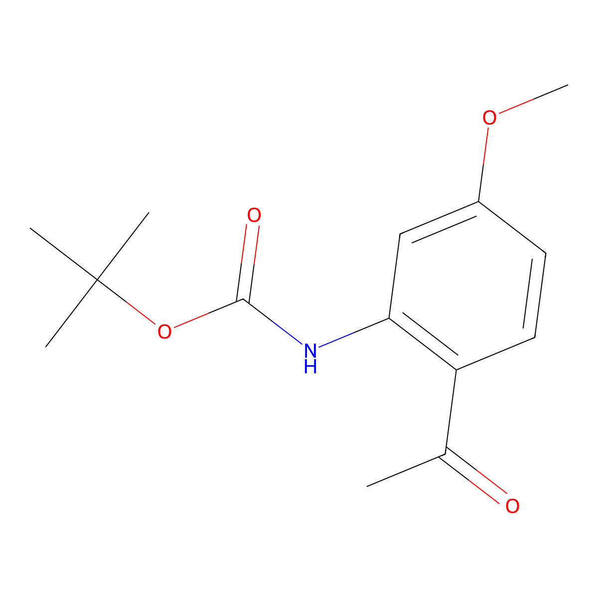 tert-Butyl (2-acetyl-5-methoxyphenyl)carbamate molecular structure, CAS 1824298-49-8