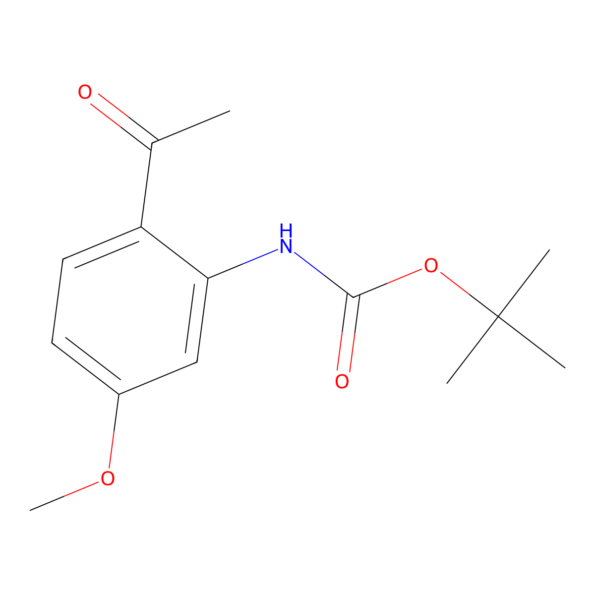 tert-Butyl (2-acetyl-5-methoxyphenyl)carbamate molecular structure, CAS 1824298-49-8