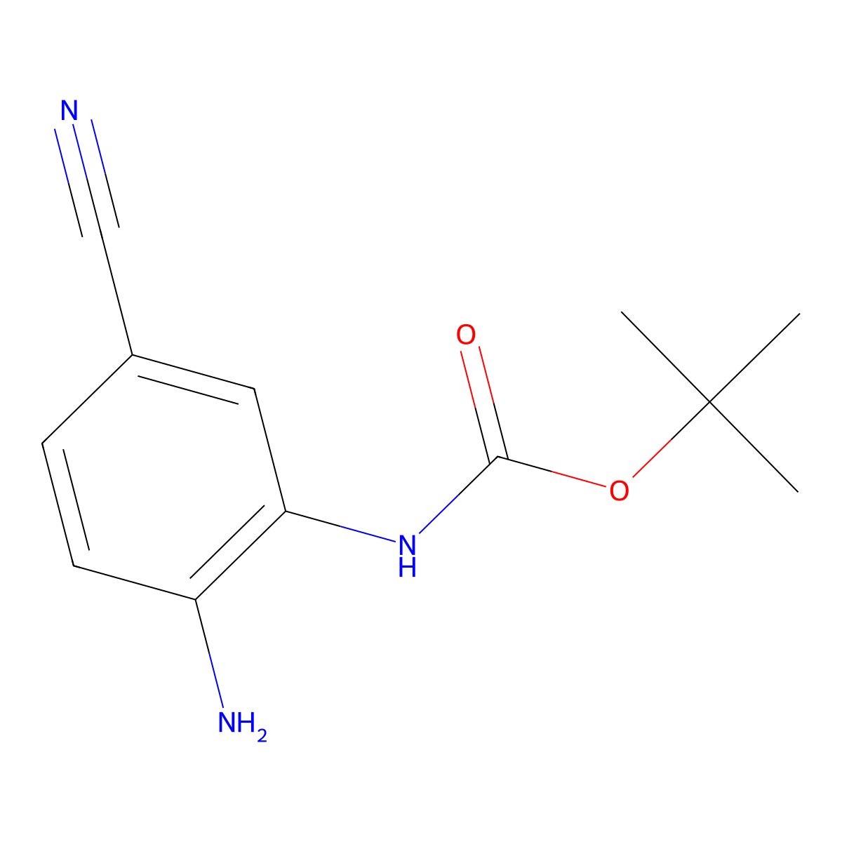 tert-butyl N-(2-amino-5-cyanophenyl)carbamate molecular structure, CAS 1824298-66-9