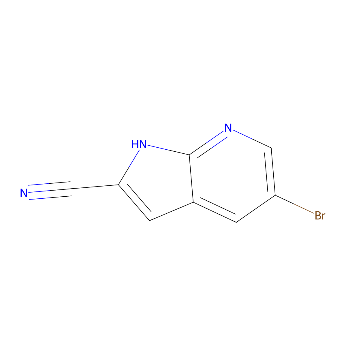 5-Bromo-1H-pyrrolo[2,3-b]pyridine-2-carbonitrile molecular structure, CAS 1824298-96-5