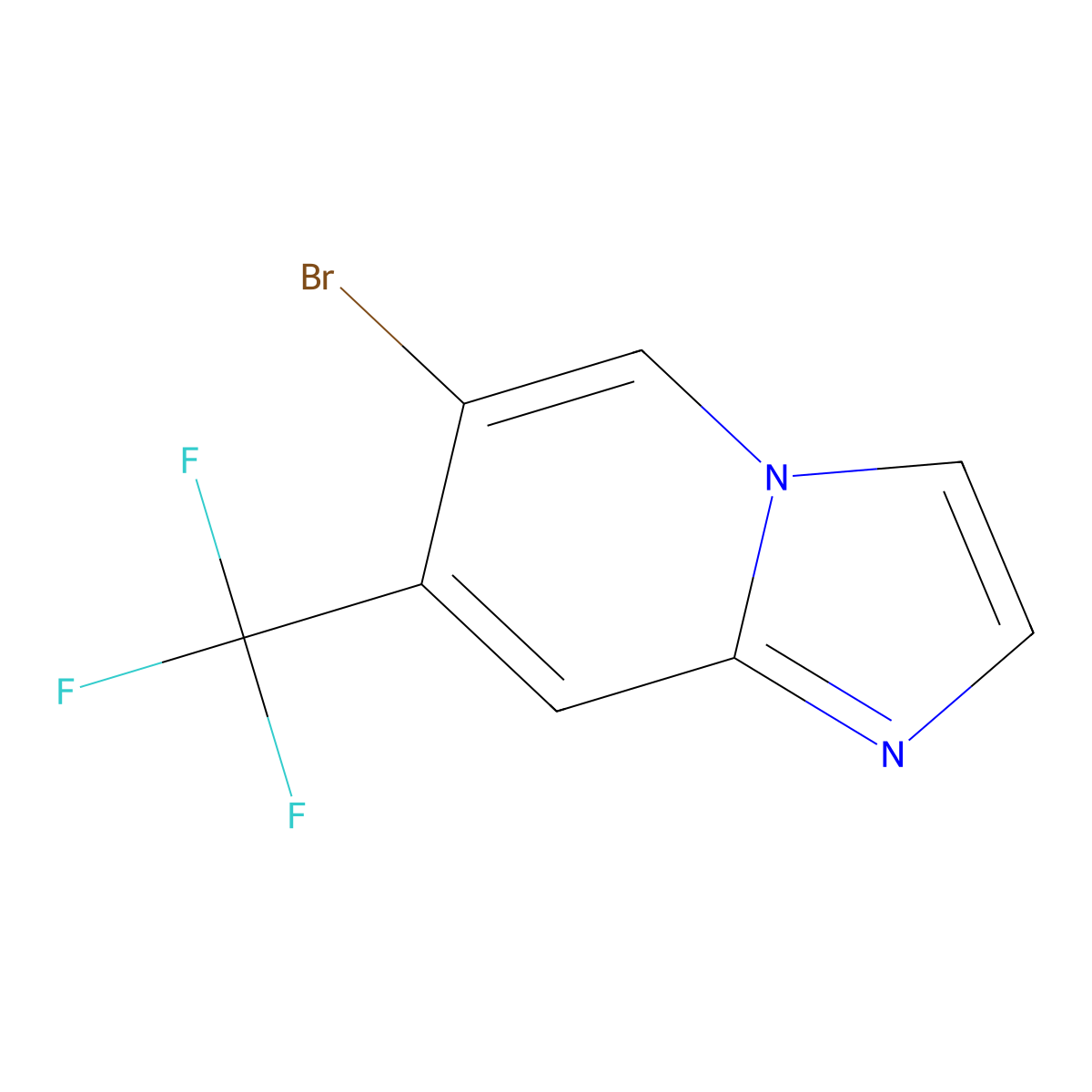 6-Bromo-7-(trifluoromethyl)imidazo[1,2-a]pyridine molecular structure, CAS 1824299-69-5
