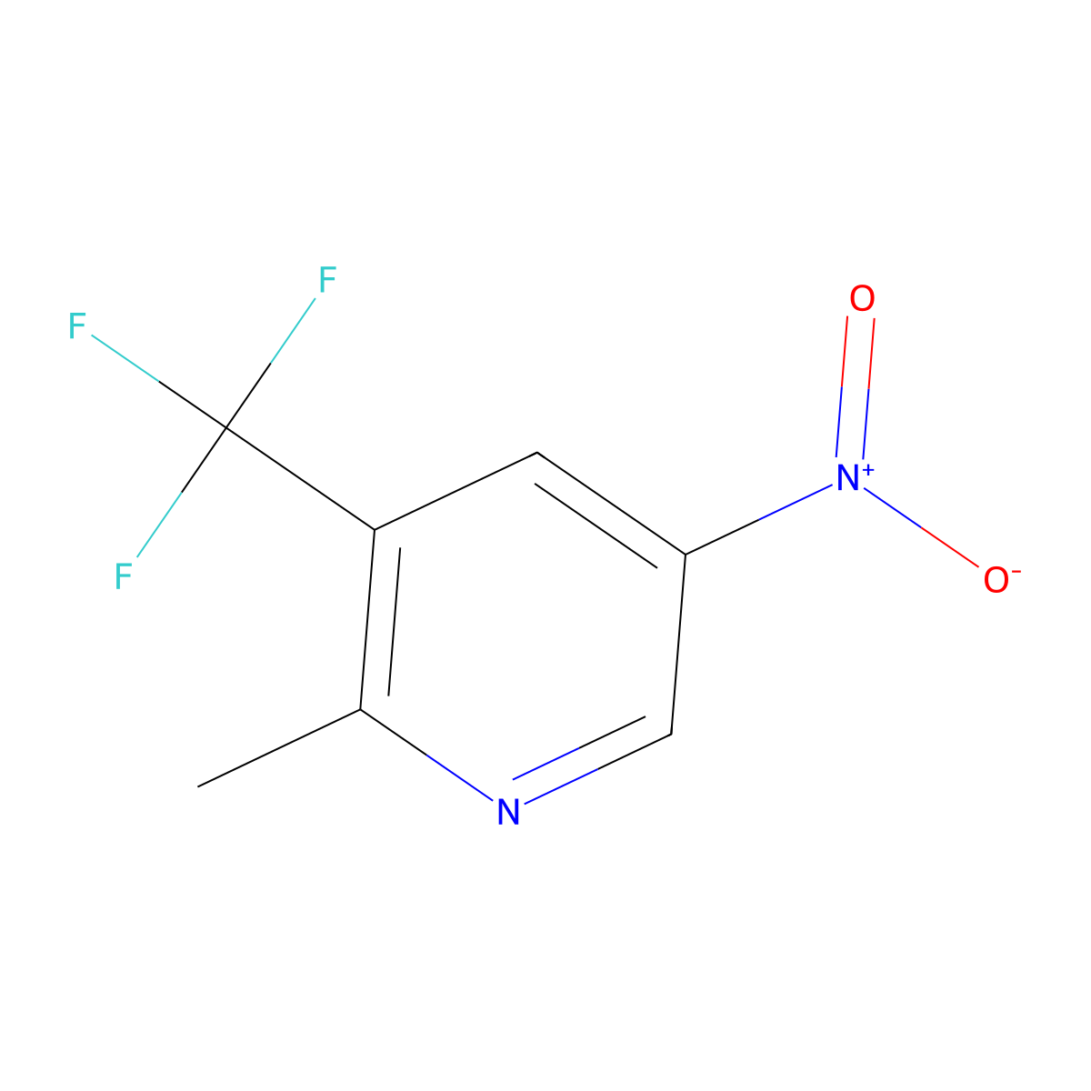 2-Methyl-5-nitro-3-(trifluoromethyl)pyridine molecular structure, CAS 1824299-76-4