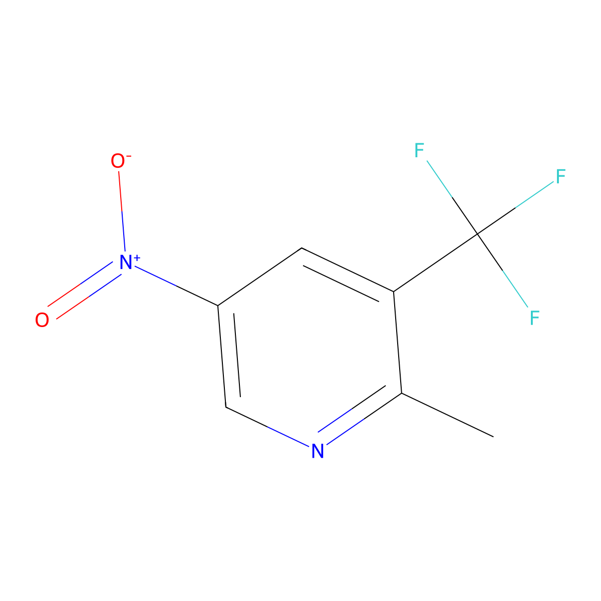 2-Methyl-5-nitro-3-(trifluoromethyl)pyridine molecular structure, CAS 1824299-76-4