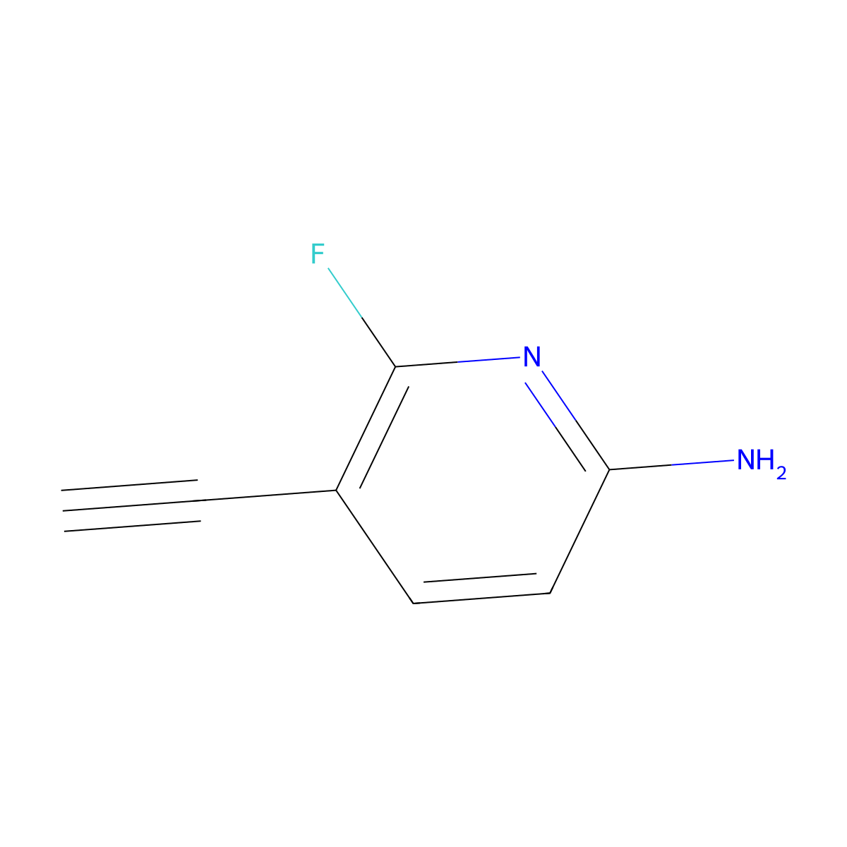 5-Ethynyl-6-fluoropyridin-2-amine molecular structure, CAS 1824299-95-7