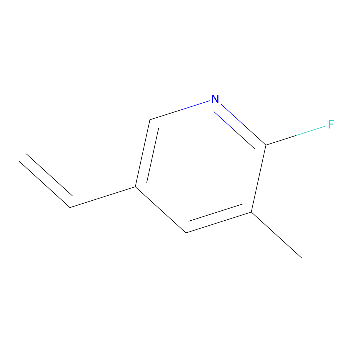 5-Ethenyl-2-fluoro-3-methylpyridine molecular structure, CAS 1824300-43-7