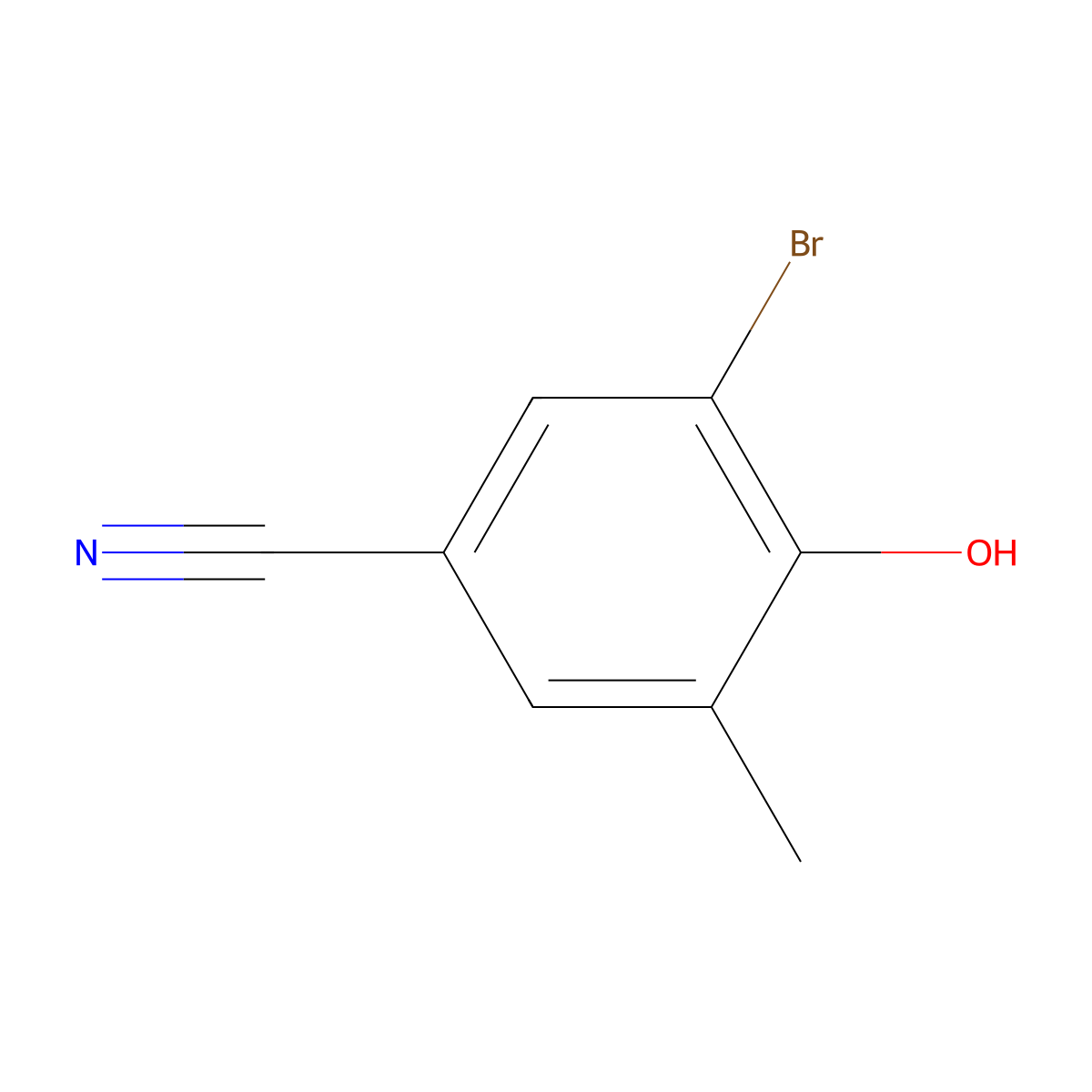 3-Bromo-4-hydroxy-5-methylbenzonitrile molecular structure, CAS 1824300-45-9