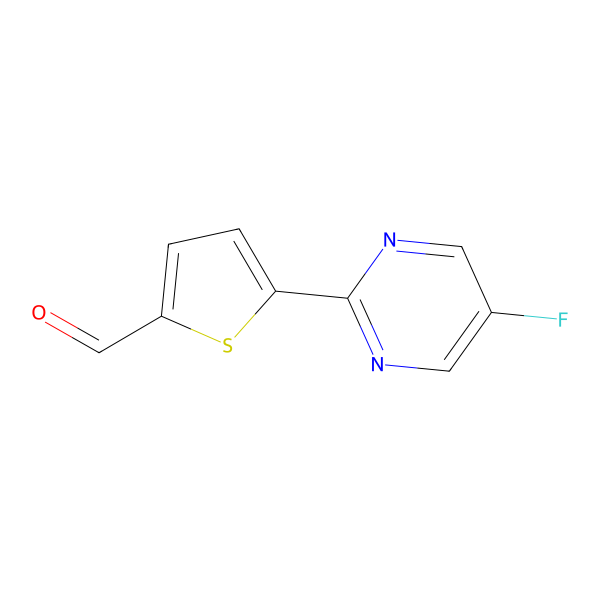 5-(5-Fluoropyrimidin-2-yl)thiophene-2-carbaldehyde molecular structure, CAS 1824301-01-0