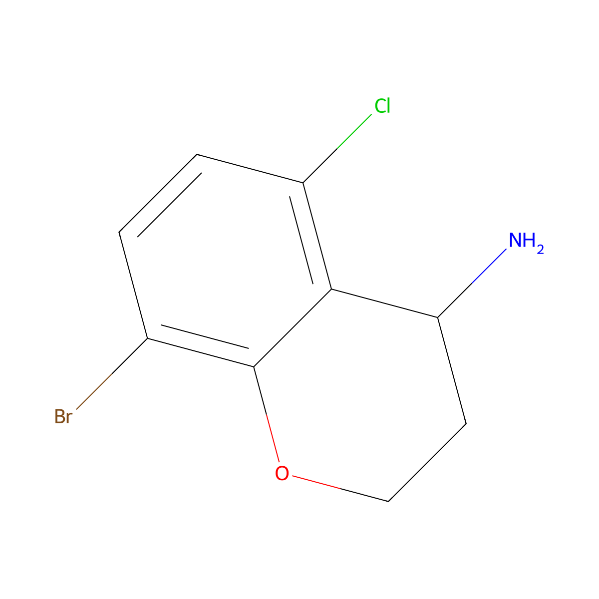 8-Bromo-5-chlorochroman-4-amine molecular structure, CAS 1824301-37-2