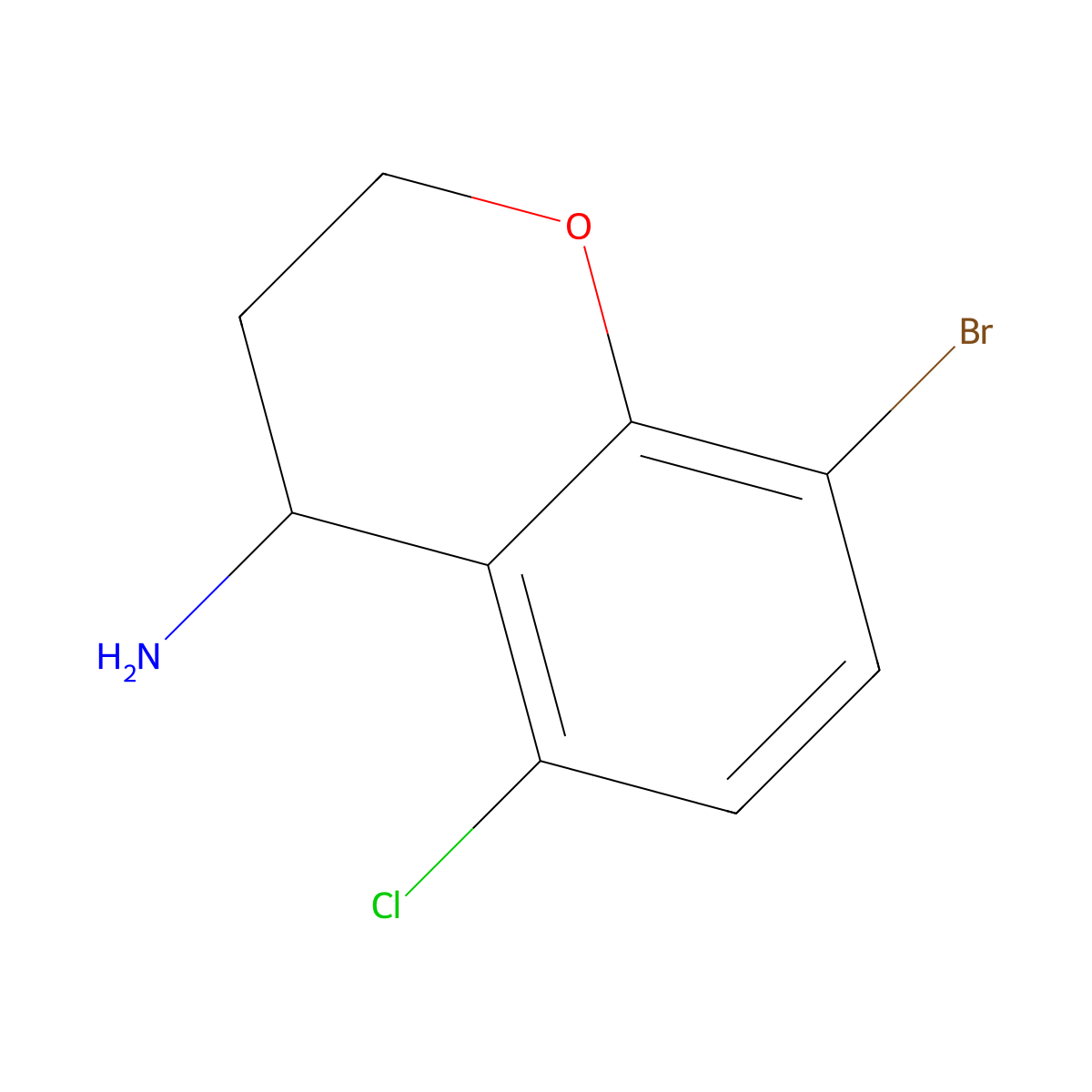 8-Bromo-5-chlorochroman-4-amine molecular structure, CAS 1824301-37-2