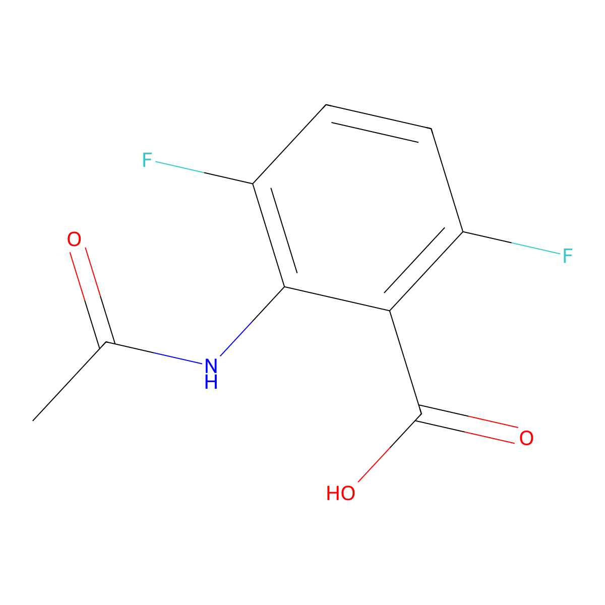 2-Acetamido-3,6-difluorobenzoic acid molecular structure, CAS 1824303-42-5