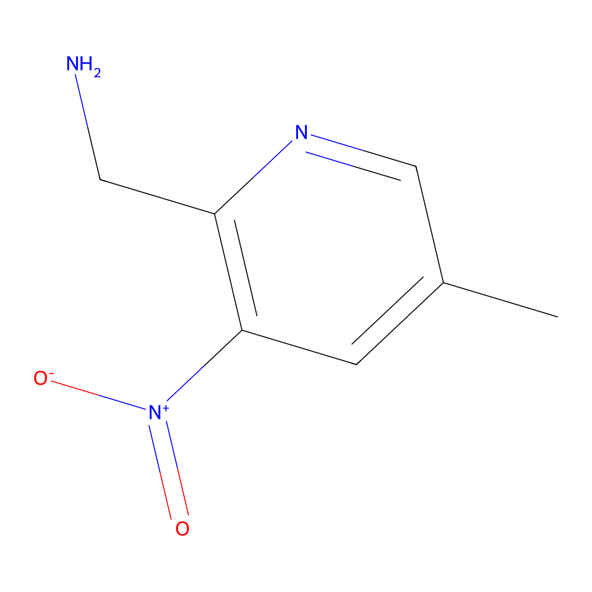 (5-Methyl-3-nitro-2-pyridyl)methanamine molecular structure, CAS 1824304-31-5