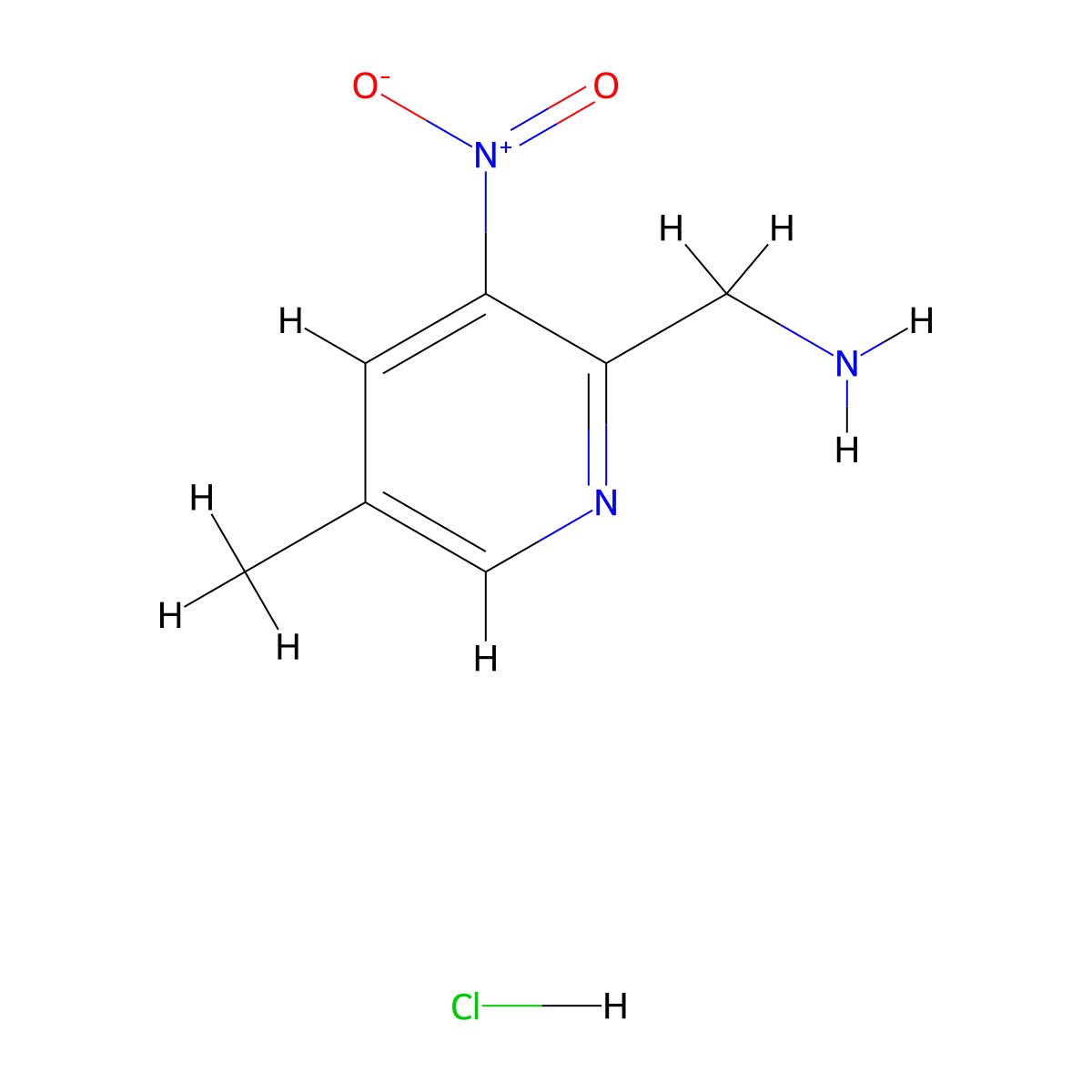 (5-Methyl-3-nitro-2-pyridyl)methanamine;hydrochloride molecular structure, CAS 1824304-32-6