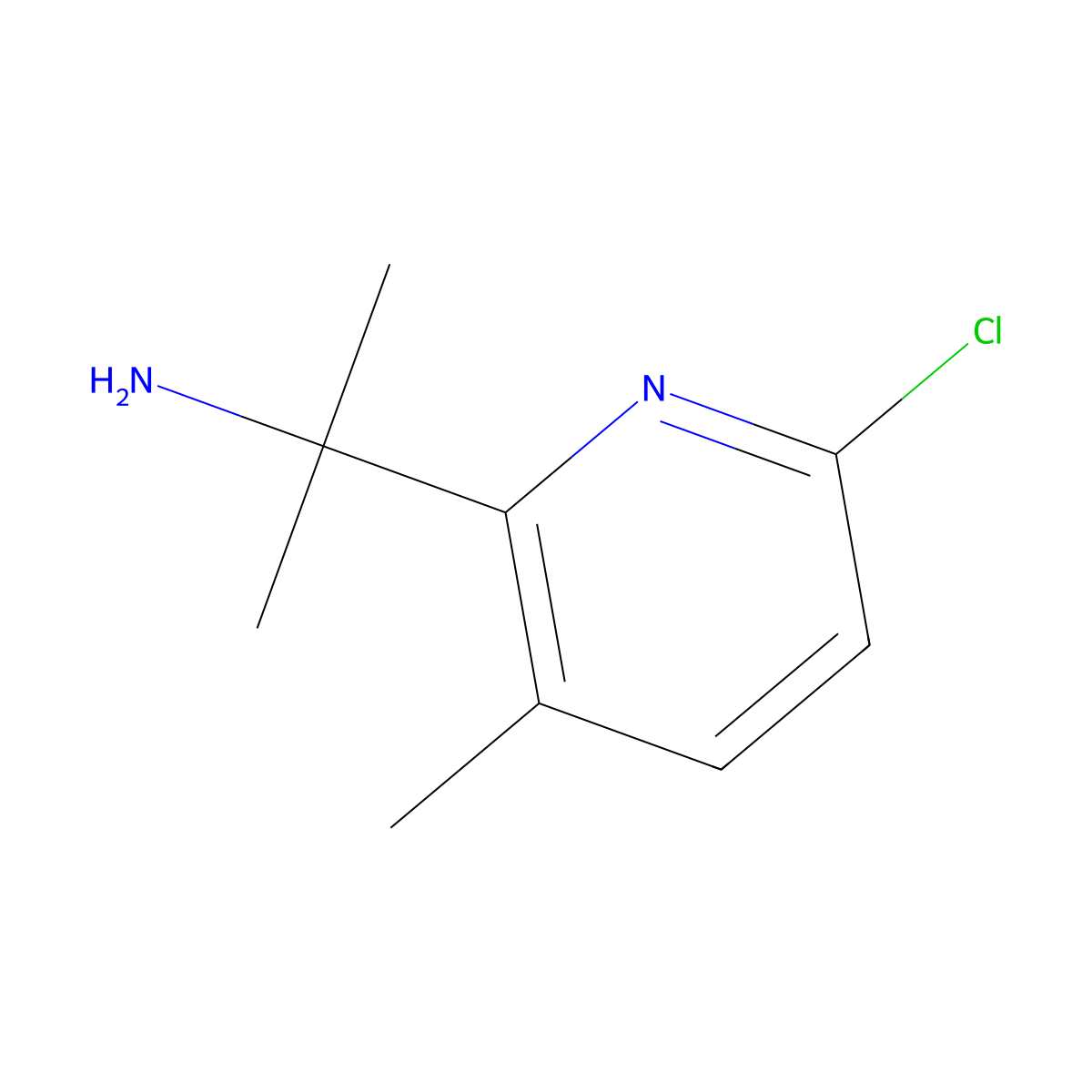 2-(6-Chloro-3-methyl-2-pyridyl)propan-2-amine molecular structure, CAS 1824304-47-3