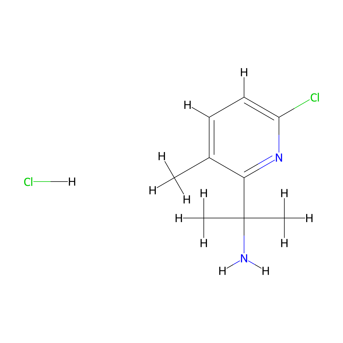 2-(6-Chloro-3-methyl-2-pyridyl)propan-2-amine;hydrochloride molecular structure, CAS 1824304-48-4