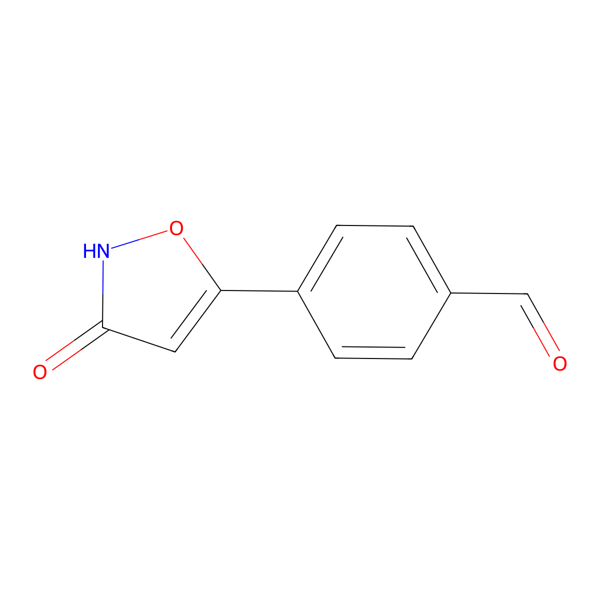 4-(3-Oxo-2,3-dihydroisoxazol-5-yl)benzaldehyde molecular structure, CAS 1824304-59-7