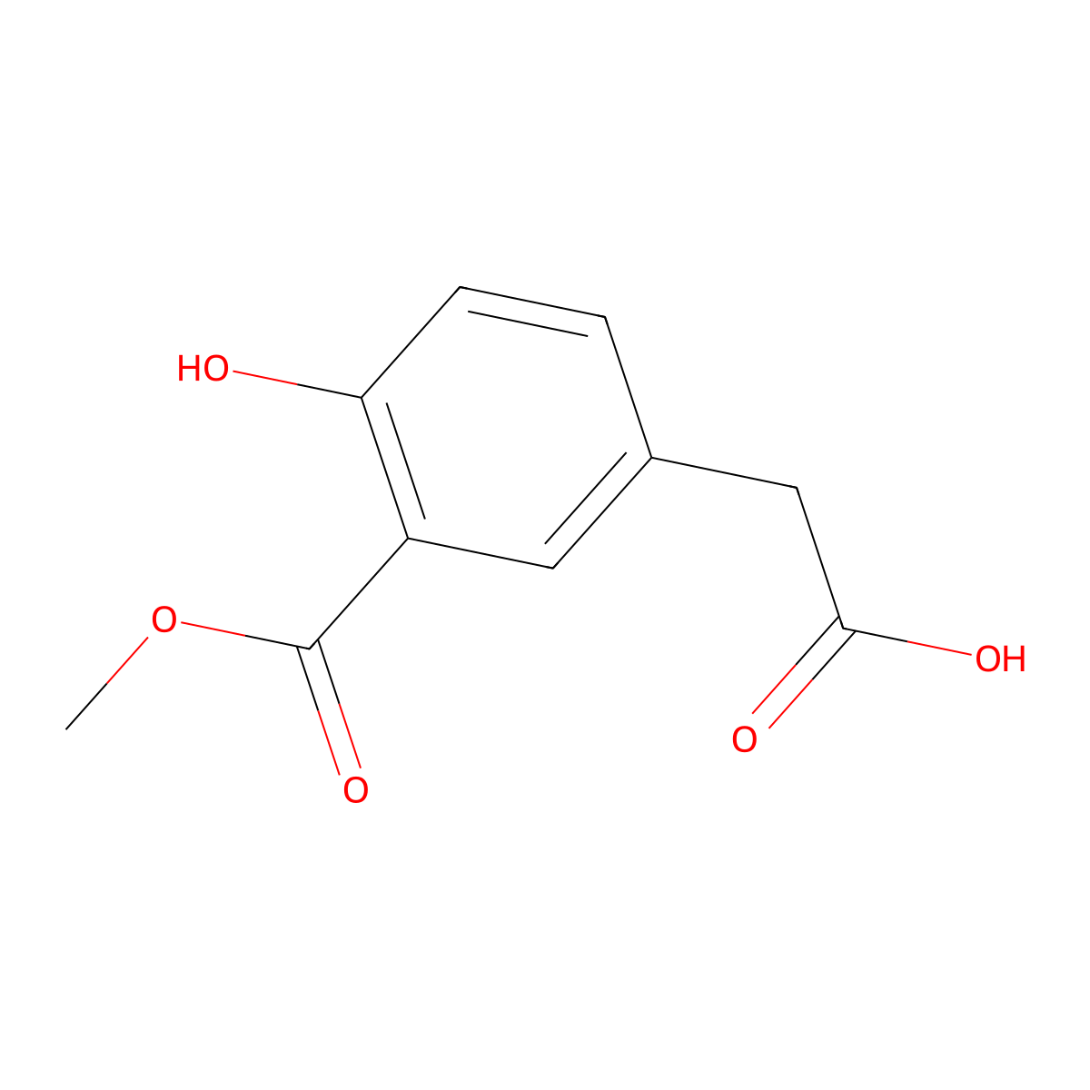 2-(4-Hydroxy-3-(methoxycarbonyl)phenyl)acetic acid molecular structure, CAS 1824306-38-8