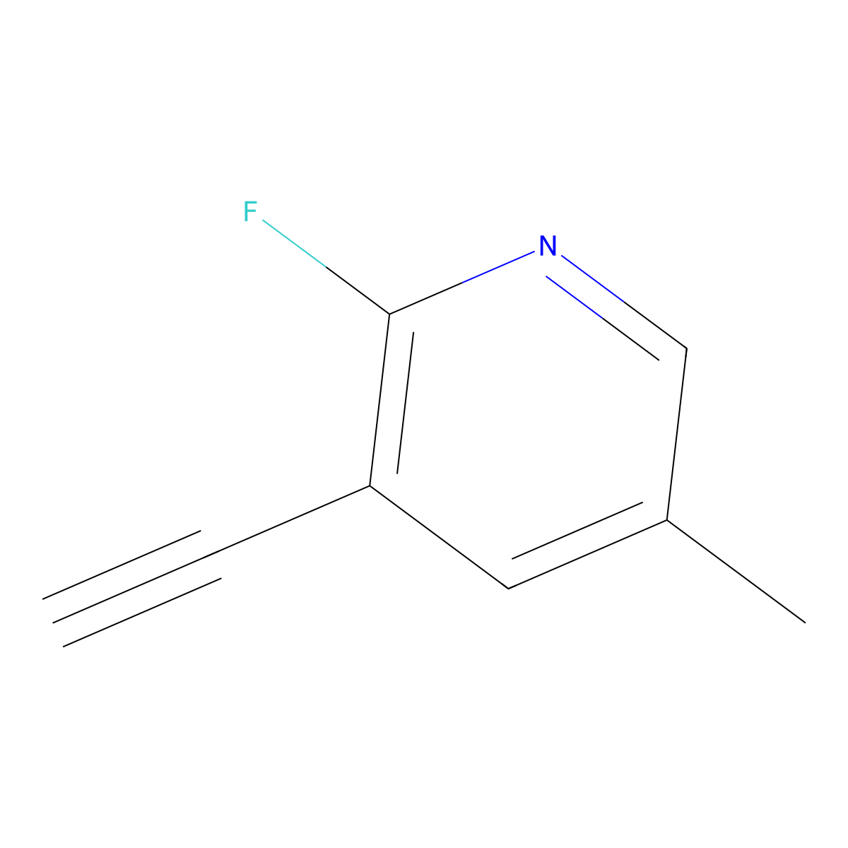 3-Ethynyl-2-fluoro-5-methylpyridine molecular structure, CAS 1824307-41-6